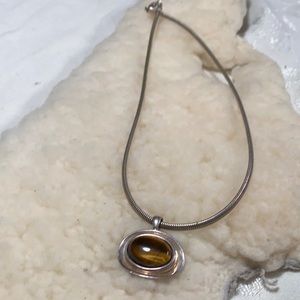 Beautiful Vintage necklace with the large tiger eye stone